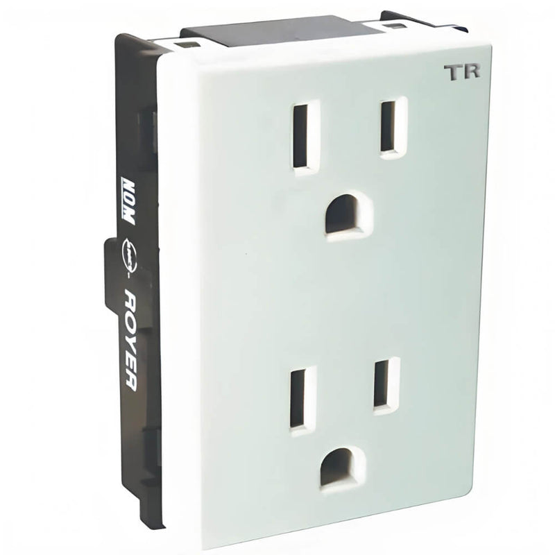 Receptáculo Duplex 2P+T 15A 127V～Royer 100