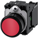 PULSADOR 22MM REDONDO PLÁSTICO ROJO BOTÓN RASANTE C/SOPORTE 1NA MARCA SIEMENS