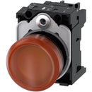 LÁMPARA DE SEÑALIZACIÓN 22MM PLÁSTICO AMBAR LENTE LISO C/SOPORTE LED INTGR 110VAC MARCA SIEMENS
