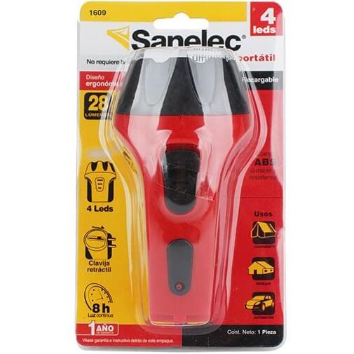 Linterna recargable con 4 leds