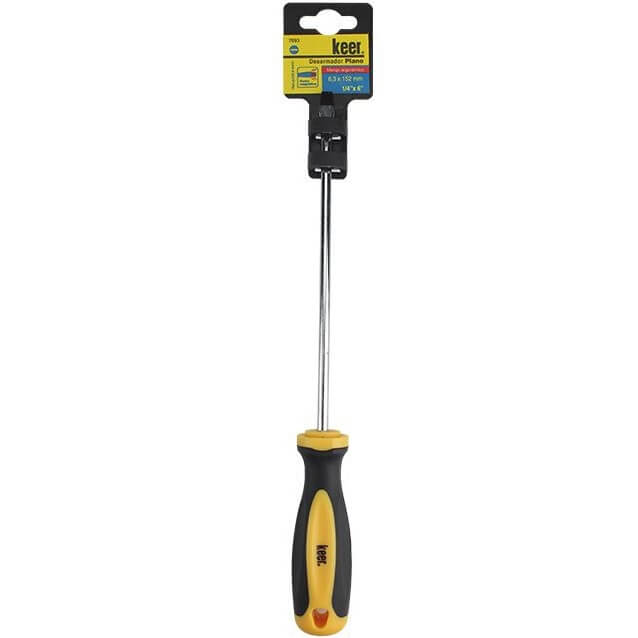 Desarmador Plano con Mango Bimaterial 1/4" X 6"