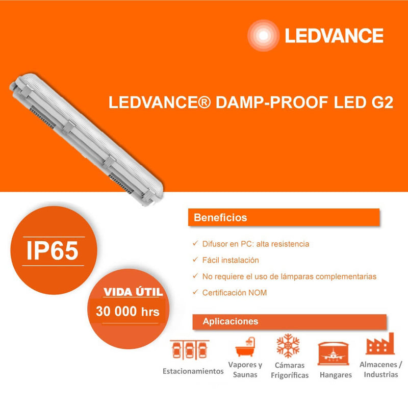 Luminaria Led Damp Proof 18W 6500K