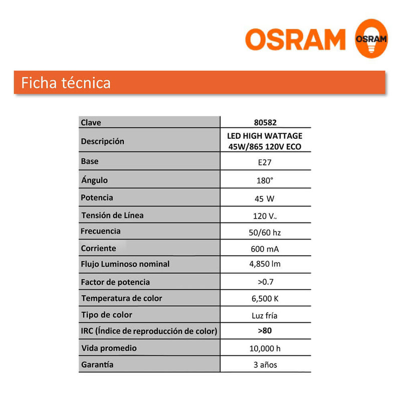 Foco Led High Wattage Eco 45W
