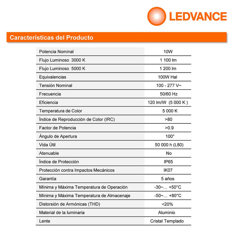 Reflector Led Floodlight PFM 10W 5000K
