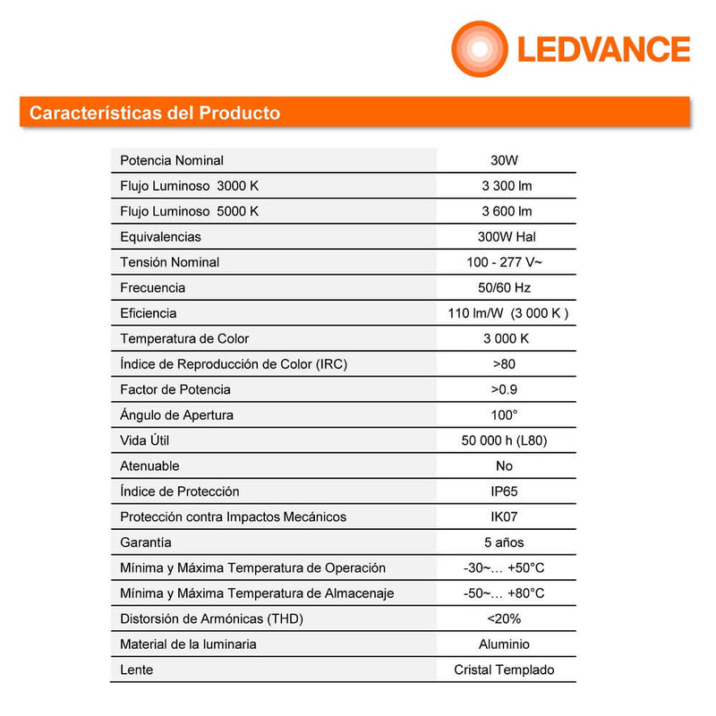 Reflector Led Floodlight PFM 30W 3000K