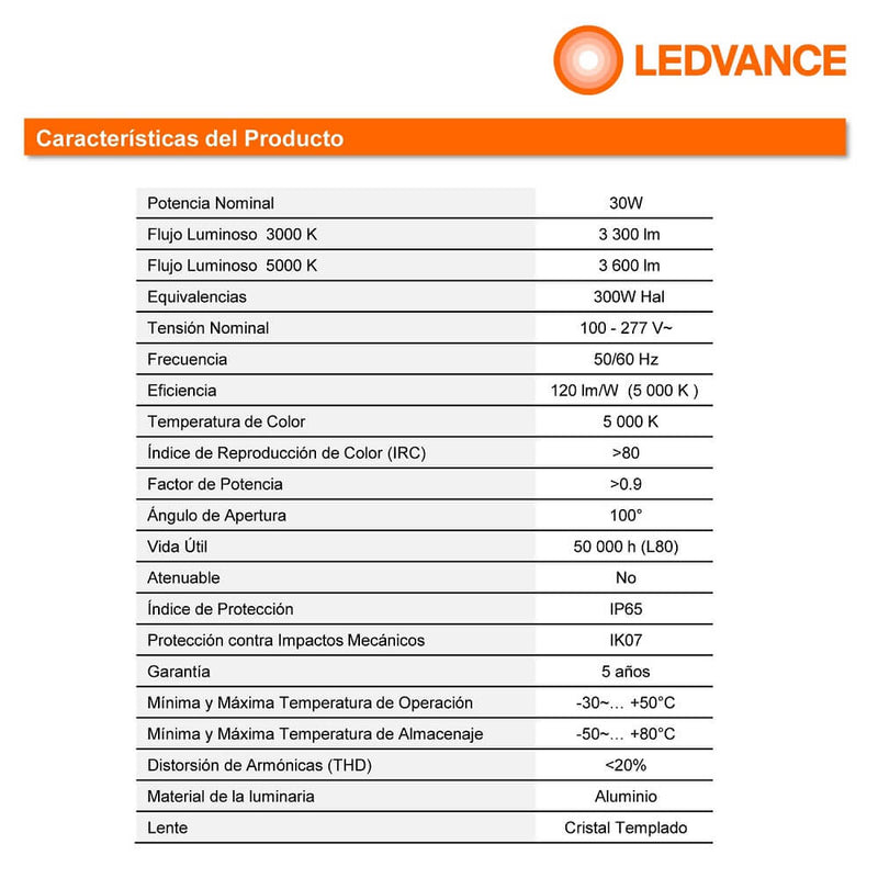 Reflector Led Floodlight PFM 30W 5000K