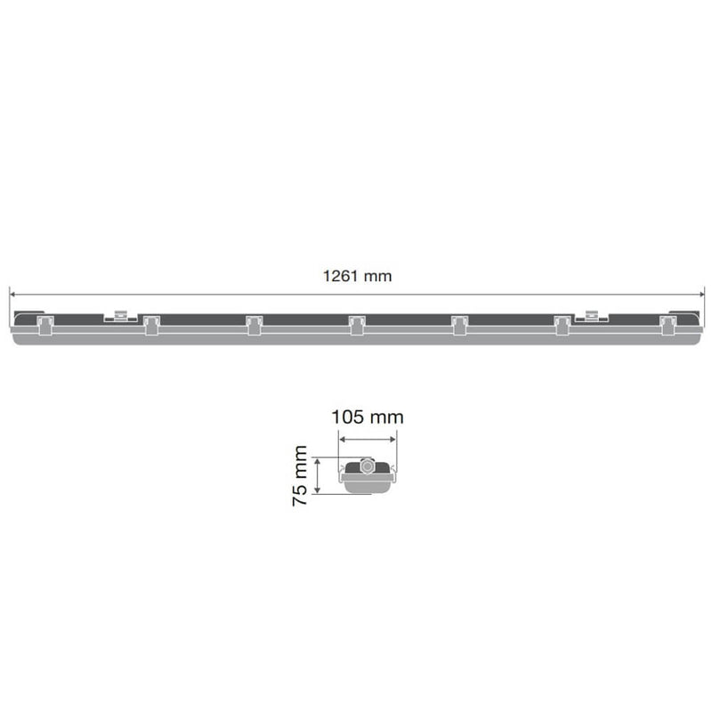 Luminaria Led Damp Proof Housing 120 cm Double