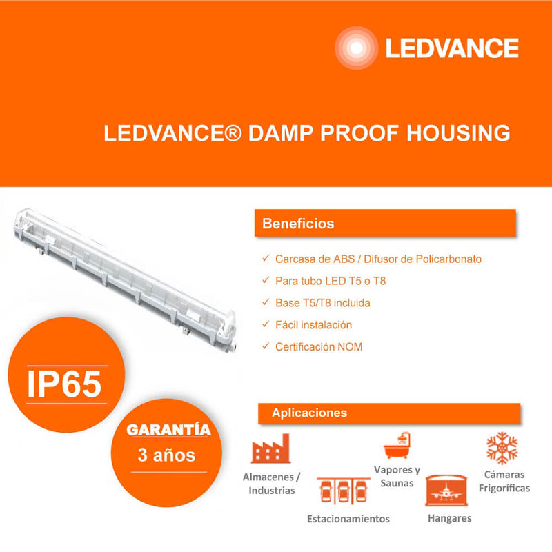 Luminaria Led Damp Proof Housing 120 cm Double