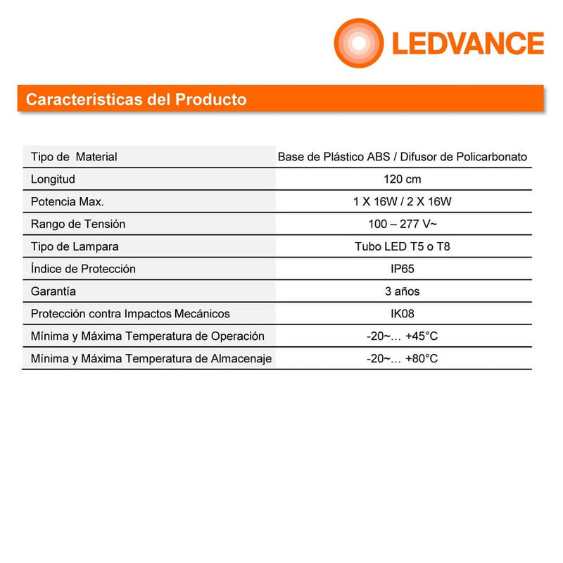 Luminaria Led Damp Proof Housing 120 cm Double