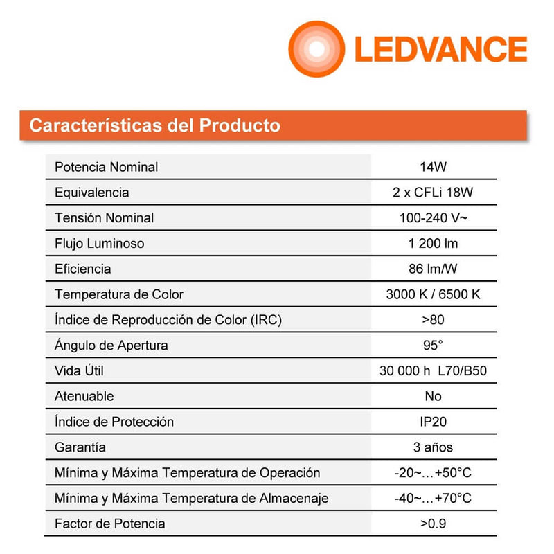 Luminaria Downlight 14W 3000K