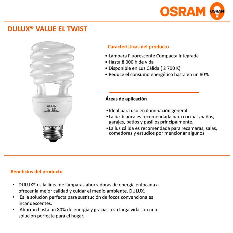 Foco Dulux Value el Twist 27W 6500K
