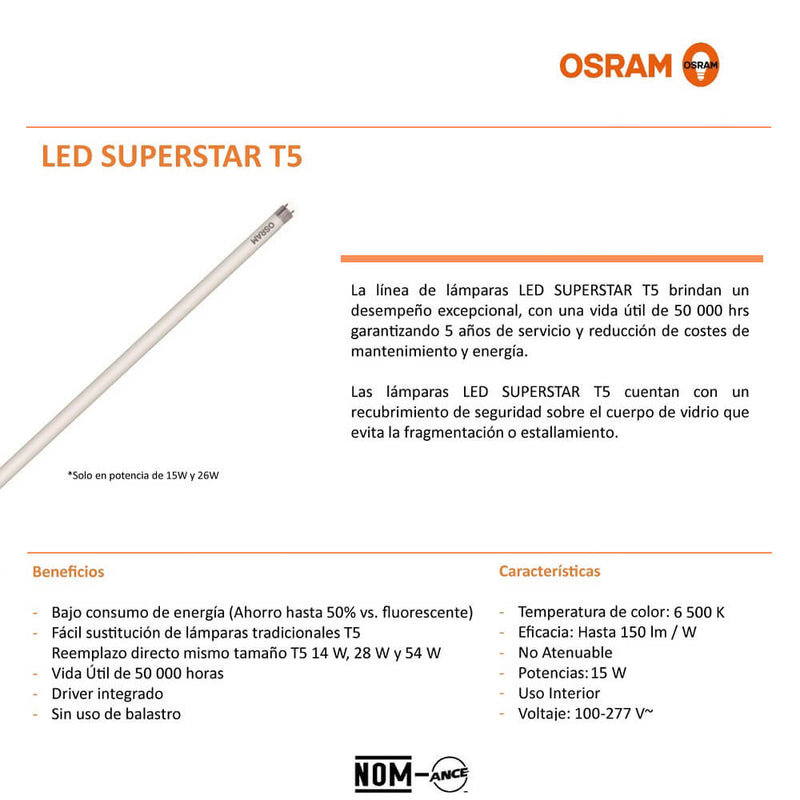Tubo Led Super Star T5 15W 6500K