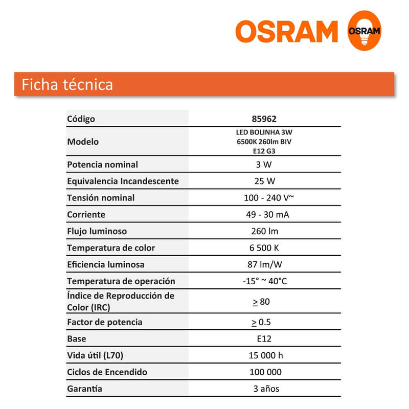 Foco Led Bolinha 3W 6500K