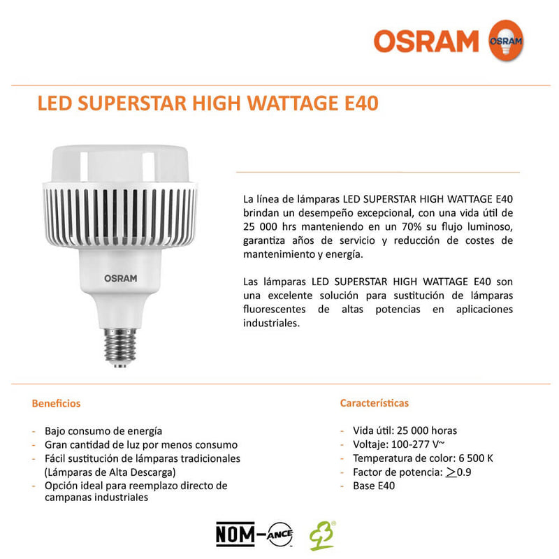 Foco Led Super Star Hight Wattage 65W 6500K