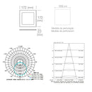 Luminaria Led Insert Square 12W 3000K