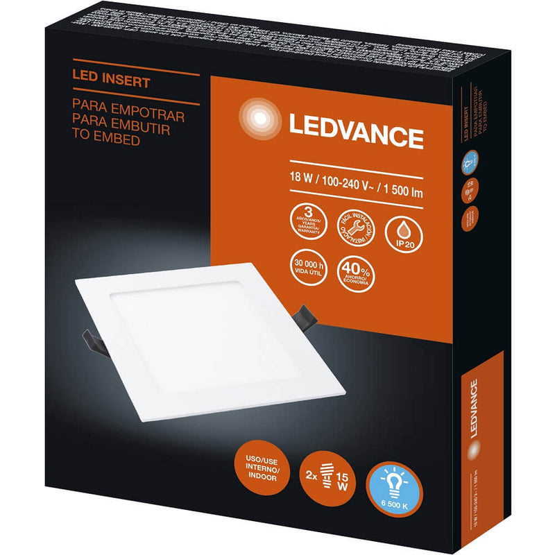 Luminaria Led Insert Square 18W 6500K