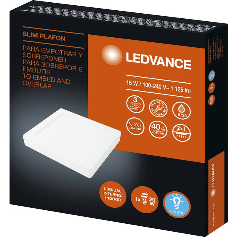 Luminaria Led Slim Plafon Square 15W