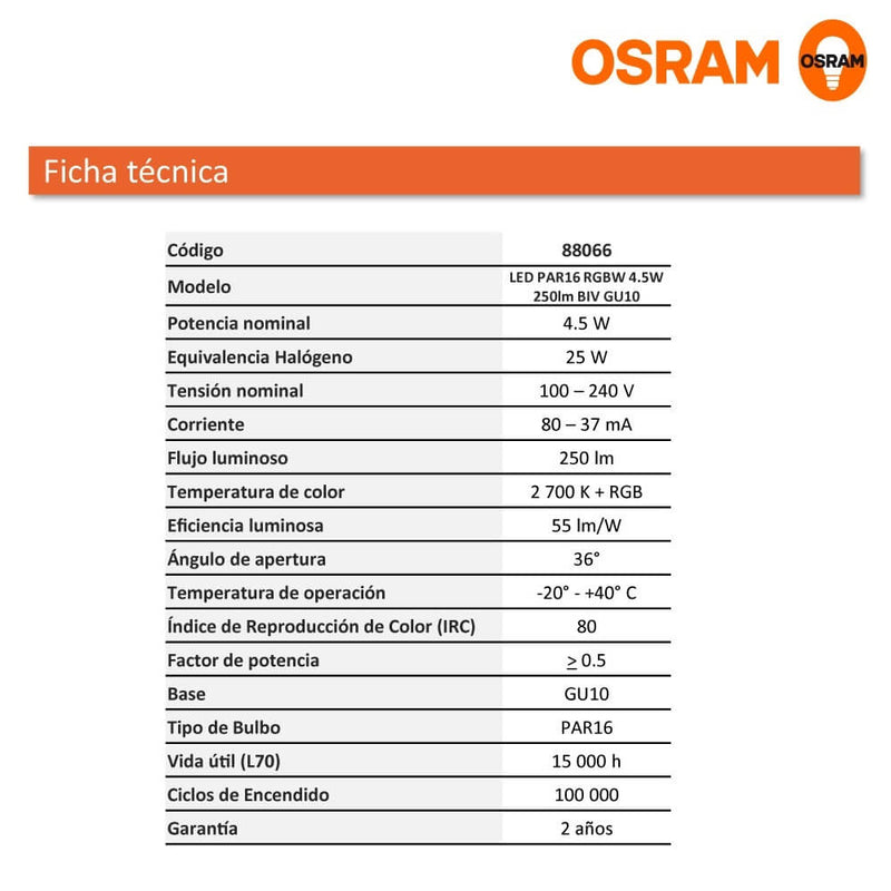 Foco para Spot Led Colors RGB 4.5W Remote Control