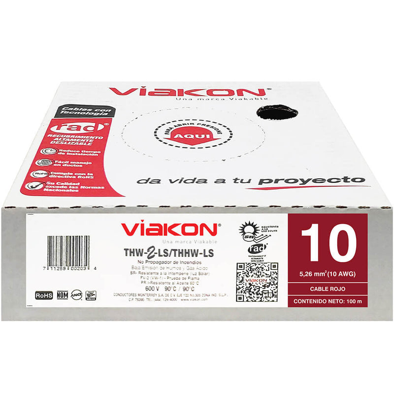 Caja de Cable THW-2-LS / THHW-LS Rojo 10