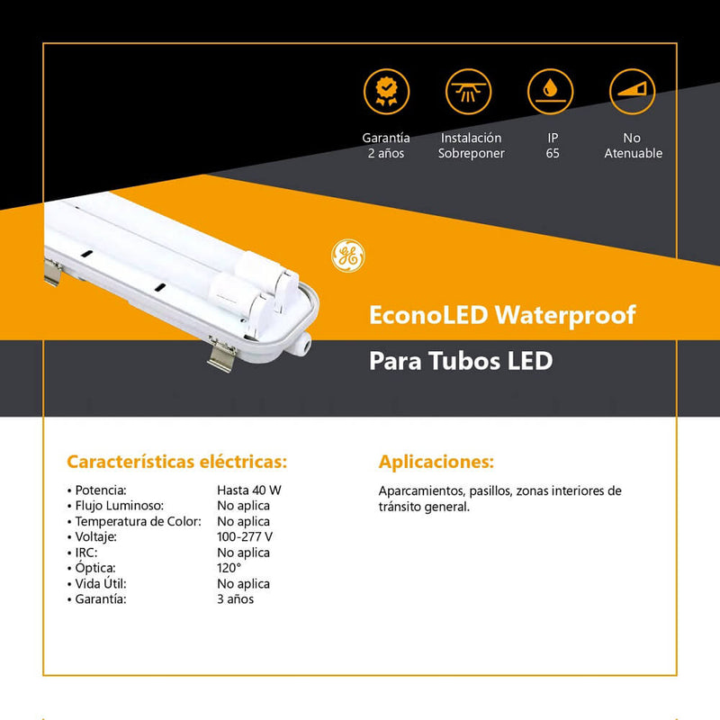 Lampara/carcasa led/fluorescente tld ip65 2x18w de la marca Philips