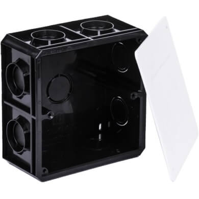 Caja Negra Poliflex de 3/4" con Tapa