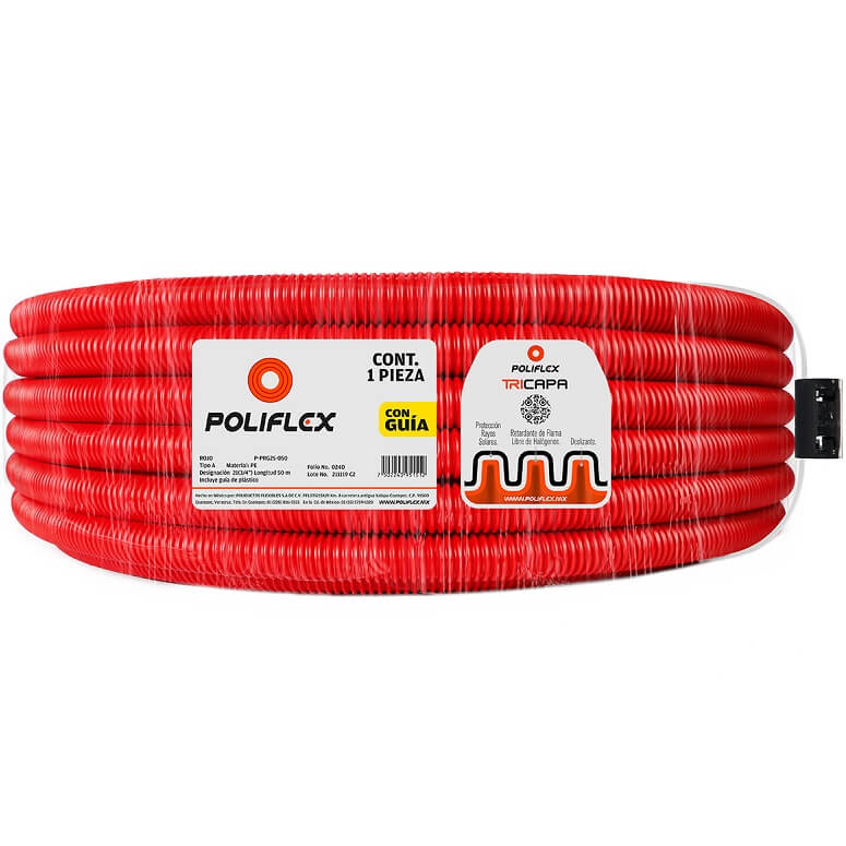Poliducto Flexible Tricapa Con Guía 3/4"