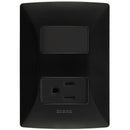 Placa con Apagador Sencillo y Contacto 2P+T